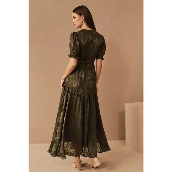 New Anthropologie Biscayne Ruffle Wrap Dress size L - Picture 2 of 10